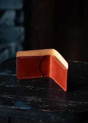 Шкіряний міні гаманець ручної роботи6 фото