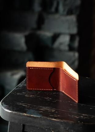 Шкіряний міні гаманець ручної роботи5 фото