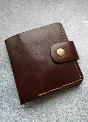 Компактний шкіряний гаманець ручної роботи6 фото