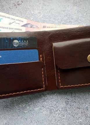 Стильний шкіряний гаманець портмоне ручної роботи4 фото