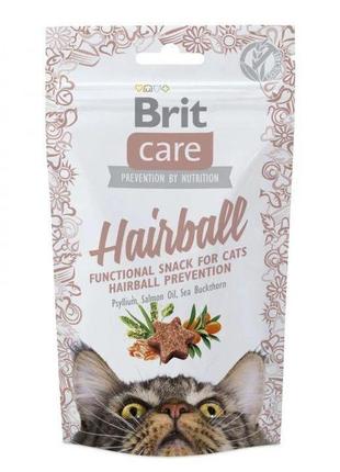 Лакомство brit care для котов шерсти и здоровой кожи 50гр.