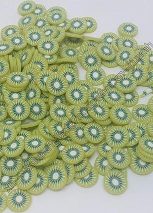 Наполнитель из полимерной глины "киви" d 1,1 см, упаковка ≈15 грамм, зелёный