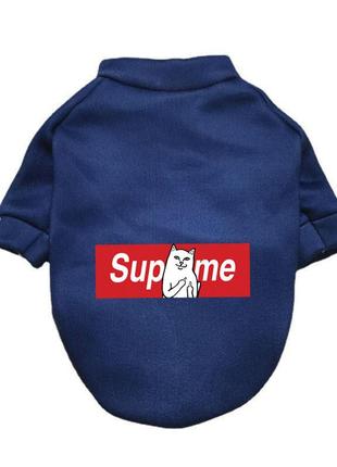 Худи для котов и кошек pet style "supreme" синее