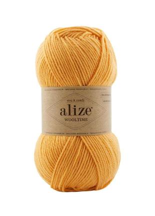 Шкарпеткова пряжа alize wooltime, жовтий 423