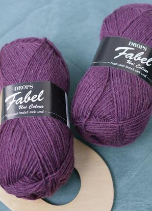 Носочная пряжа drops fabel - uni print, 104 purple