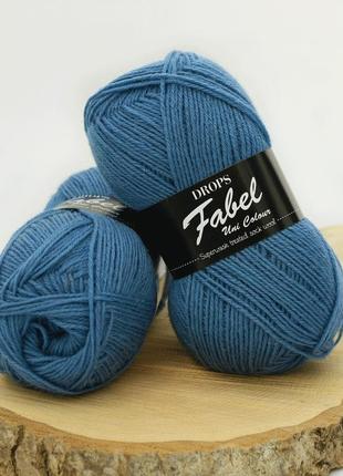 Шкарпеткова пряжа drops fabel - uni print, 103 grey blue