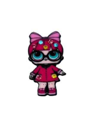 Серединка для бантика (пластиковый декор) 3,5 см лол со стразами (черные очки), шт, ассорти