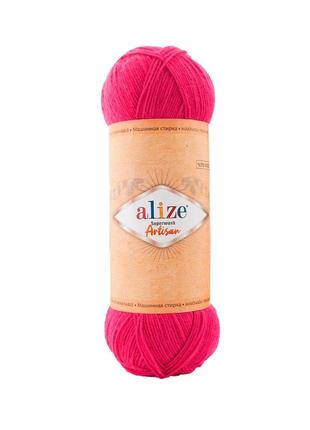 Шкарпеткова пряжа alize artisan superwash, фуксія 798