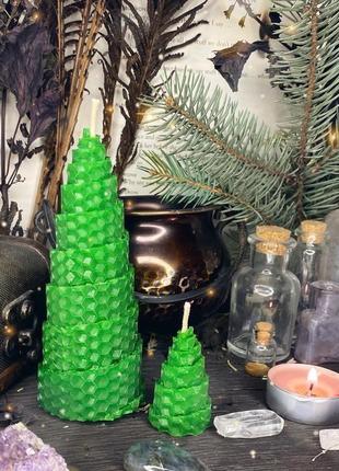 Свечи-елочки из натурального воска декор подарок на новый год и рождество, для подруги, мамы, сестры