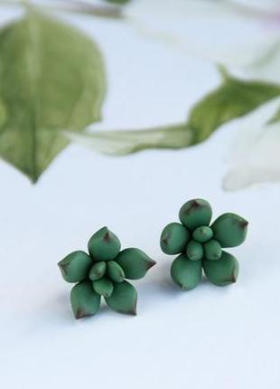 Серьги cуккуленты цветы, (цвет на выбо - фиолетовый ил красный!)