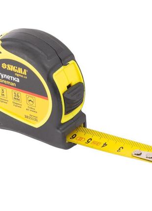 Рулетка foreman 3 м×16м (без шнурка для утримання) sigma (3815131)