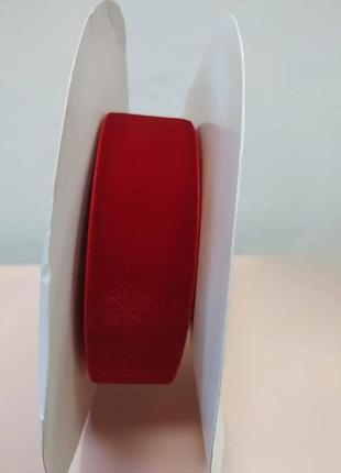 Бархатна лента 4см червона