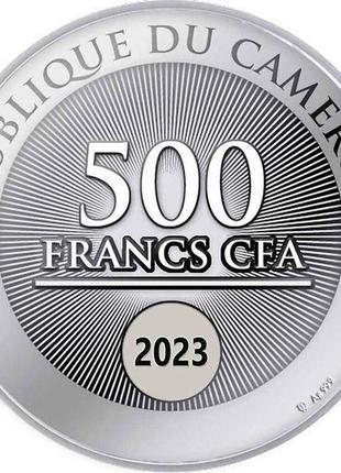 Серебряная монета «сад любви» номиналом 500 франков cfa камерун 20233 фото