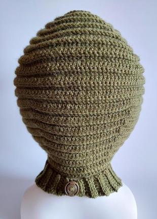 Теплая зимняя шапка-трансформер, шапка-капор, шапка-капюшон6 фото