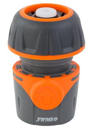 Коннектор 1/2" быстросъёмный для шланга 3/4" аквастоп (abs+tpr) flora (5015514)