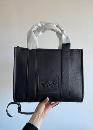 Marc jacobs the leather medium tote bag black6 фото