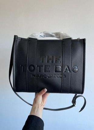 Marc jacobs the leather medium tote bag black7 фото