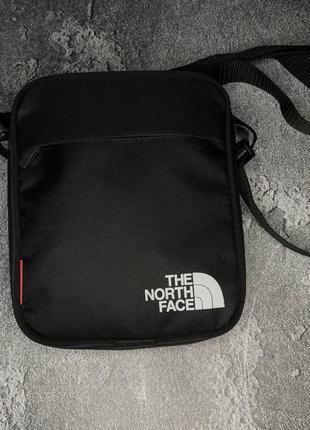 Мессенджер черный the north face сумка через плечо из ткани tnf, барсетка тнф повседневная средняя