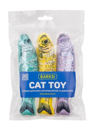 Іграшка для котів barksi рибки шпроти з котячою м'ятою і дзвіночком (2r0420)