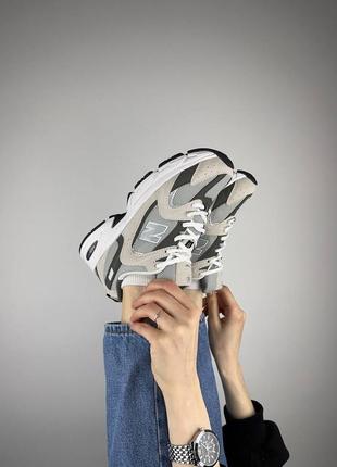 Жіночі весняні кросівки в стилі new balance 530 grey matter harbor grey нью беланс сірі замша сітка8 фото