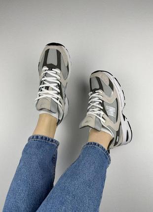 Жіночі весняні кросівки в стилі new balance 530 grey matter harbor grey нью беланс сірі замша сітка5 фото