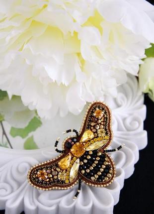 Брошка королівська бджола, брошка комаха, подарунок внучці, доньці, подарунок на день народження2 фото
