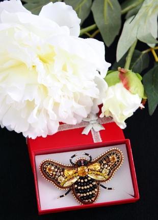 Брошка королівська бджола, брошка комаха, подарунок внучці, доньці, подарунок на день народження8 фото
