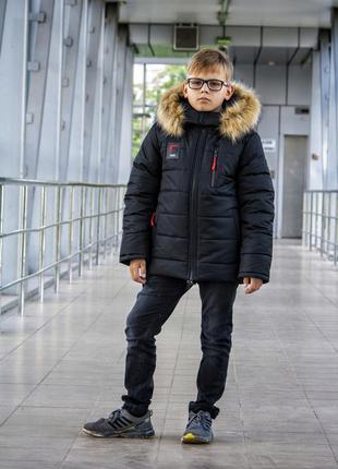 Зимова куртка на хлопчика, чорного кольору2 фото