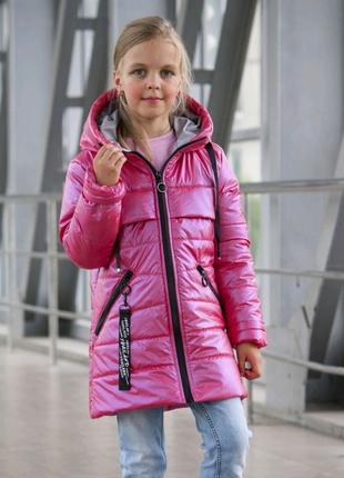 Демісезонна куртка для дівчинки з перламутром3 фото