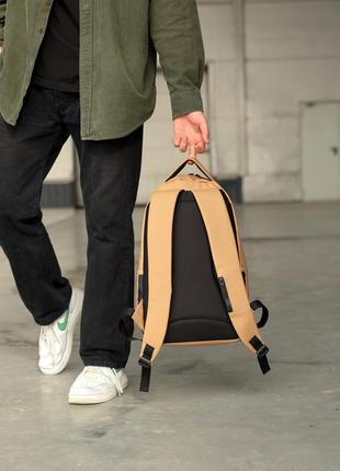 Вместительный мужский рюкзак sambag zard lznm - беж с отделением для ноутбука7 фото