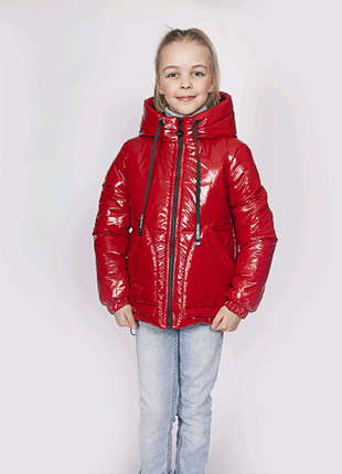 Дитяча куртка для дівчинки червоного кольору1 фото