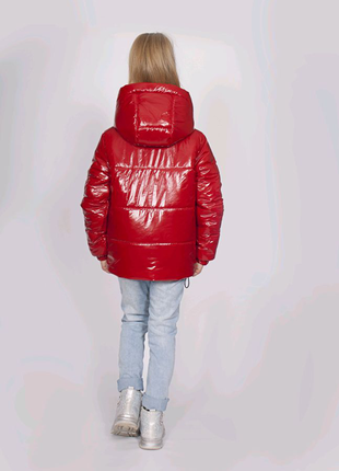 Дитяча куртка для дівчинки червоного кольору6 фото