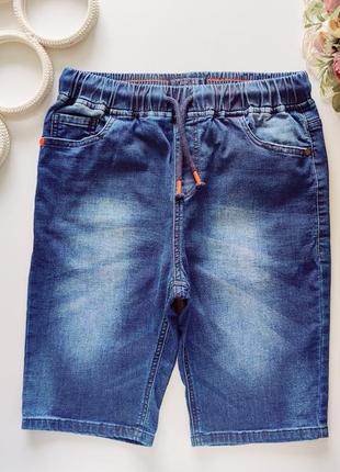 Мягкие джинсовые шорты на резинке артикул: 19626