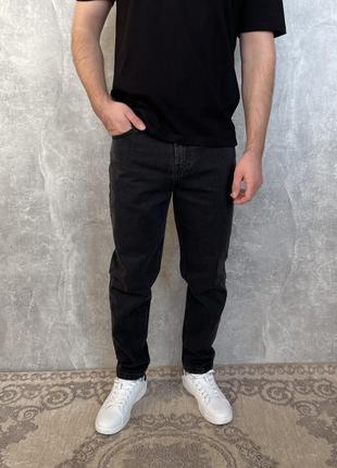 Черные джинсы мужские повседневные3 фото