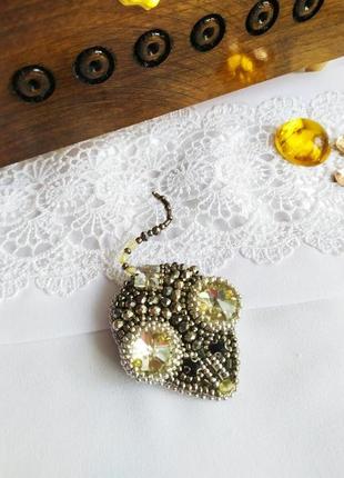 Брошка мишка з кристалами