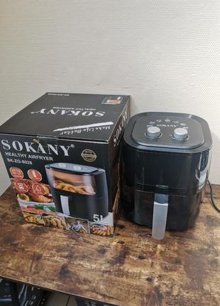 Аерогриль-фритюрниця на 5 літрів, чорний + подарунок