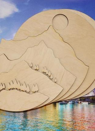 3d раскраска из дерева для творчества "горы" для детей и взрослых3 фото