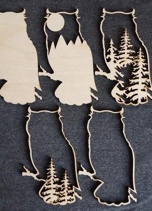 3d раскраска из дерева "сова", серия аляска, для детей и взрослых2 фото