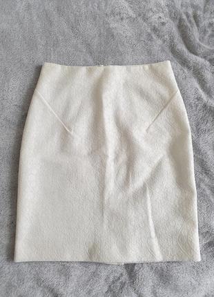 Біла спідниця олівець/ міні спідниця