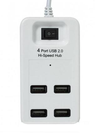 Usb хаб на 4 порта usb 2.0 p-1601 белый