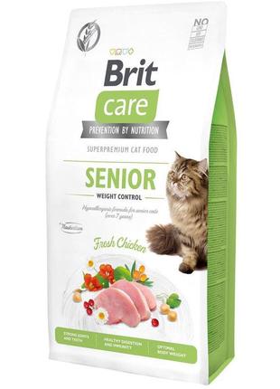 Brit care cat gf senior weight control сухой корм для пожилых кошек с избыточным весом - 2 кг