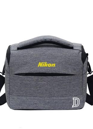 Сумка для фотоапарата nikon d никон протиударна сірий з чорним ( код: ibf063sb1 )