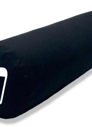 Валик для масажного столу easyfit 60 см чорний (з чохлом)4 фото
