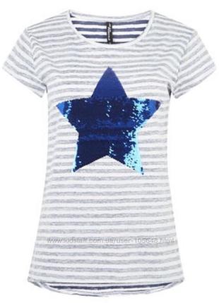 Тельняшка футболка со звездой из пайеток- перевертышей