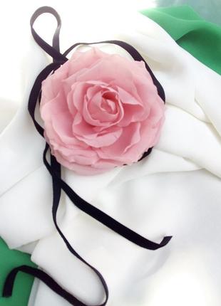 Квітка на шию. чокер із трояндою.2 фото