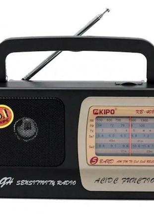 Радіоприймач радіо fm фм kipo kb 408ac aux чорний