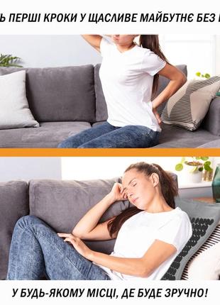Массажный коврик easyfit с подушкой (аппликатор кузнецова) серый с черным3 фото