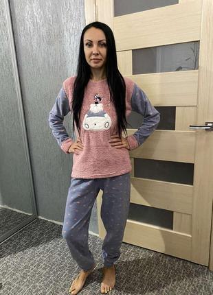 Пижама женская флисс с вышивкой