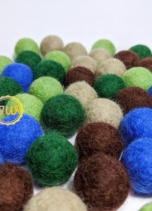 Набор шерстяных шариков для творчества "лавровый лес"5 фото