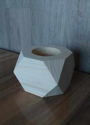 Дерев'яне кашпо куб багатокутник для мха2 фото